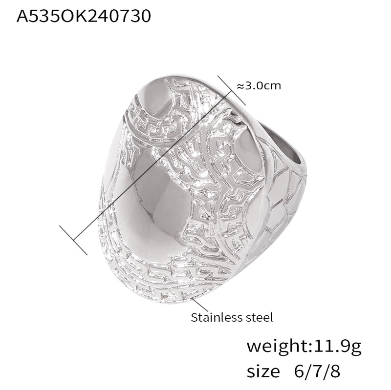 Elegant Exaggerated Modern Style Irregular 304 Stainless Steel 18K Gold Plated Plating Rings