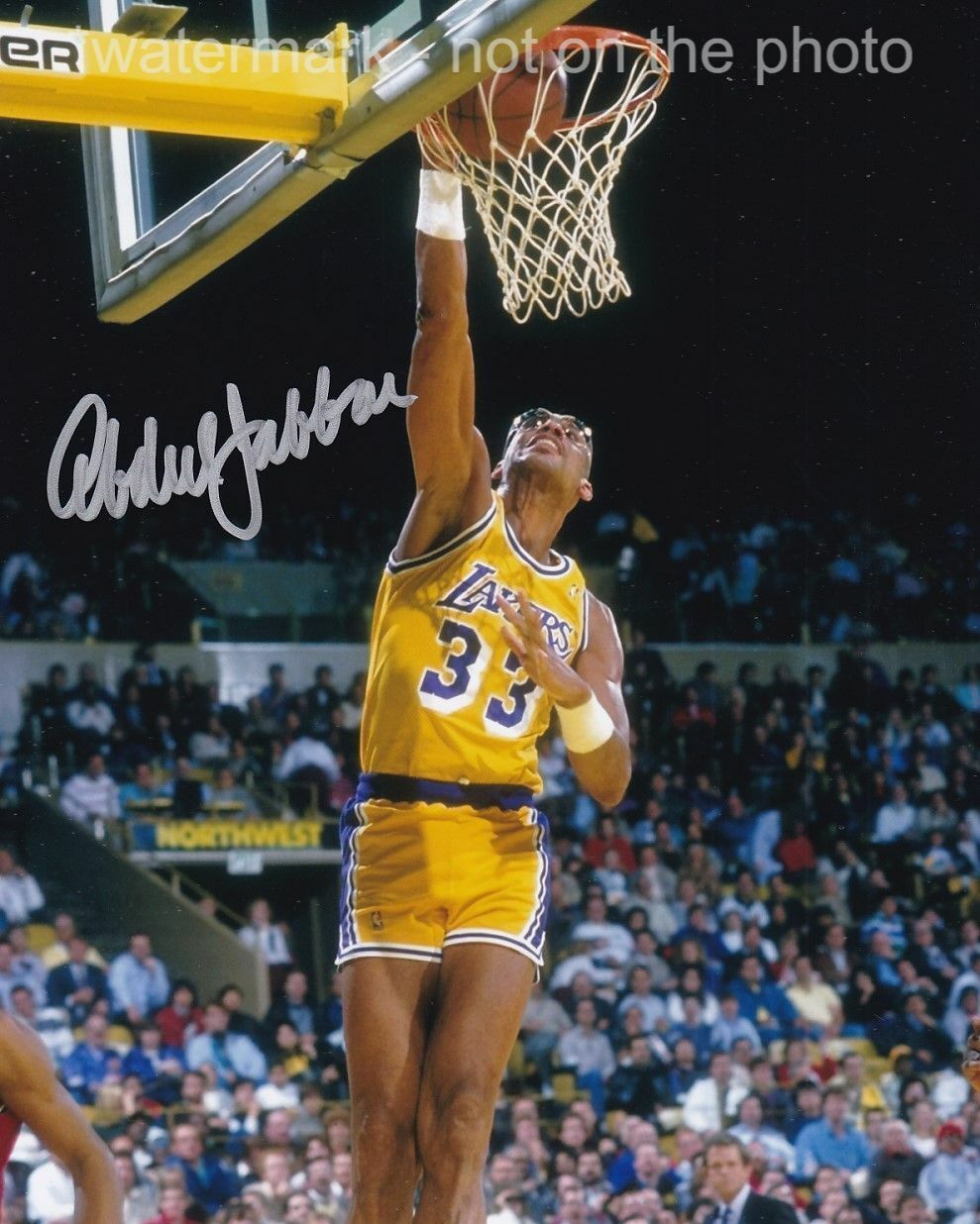 KAREEM ABDUL-JABBAR SIGNED AUTOGRAPH 8X10 Photo Poster painting LOS ANGELES LAKERS