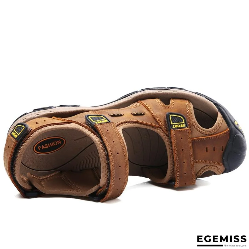 Men Genuine Leather Sandals Beach Outdoor Sandals | EGEMISS