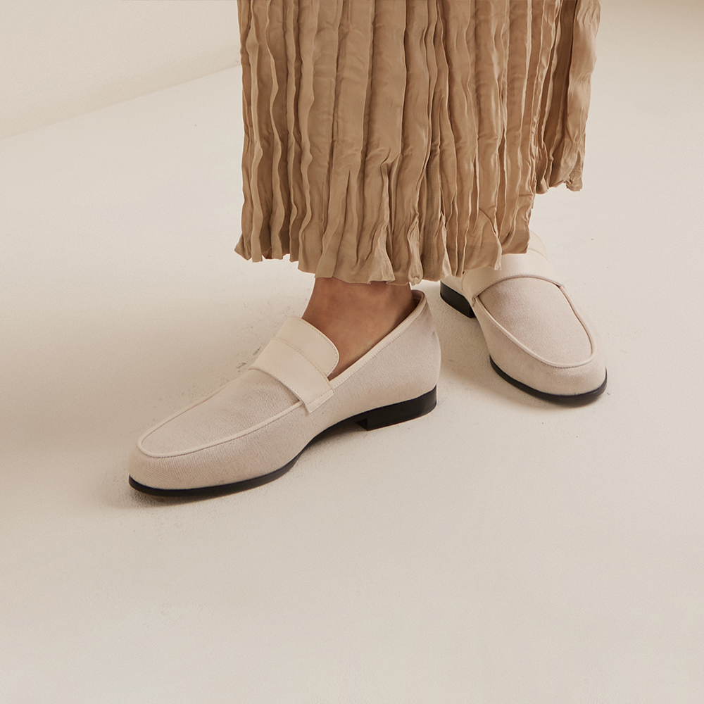 White Vegan Leather Square Toe Chunky Heel Loafers Nicepairs