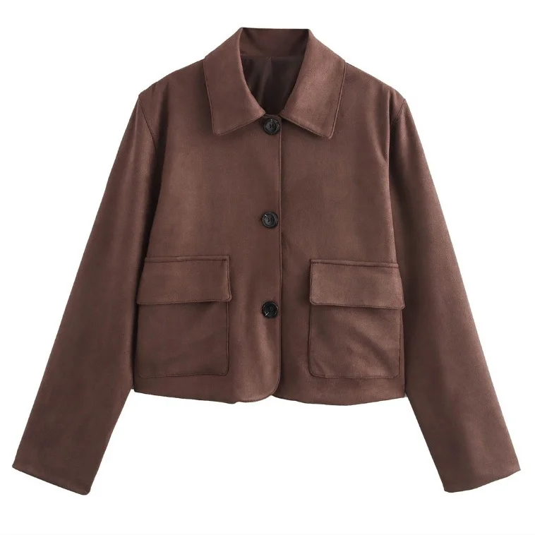 Nigikala Nigikala Women's Clothing Explosion Fashion With Old Money Velvet Leather Short Coat