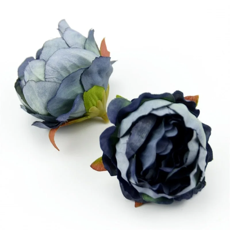 100pcs/lot 5cm High Quality Silk Peony Artificial Flower Head For Home Wedding Decor DIY Garland Craft Flowers Accessories