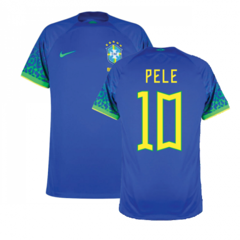 Brasilien Pelé 10 Away Trikot WM 2022