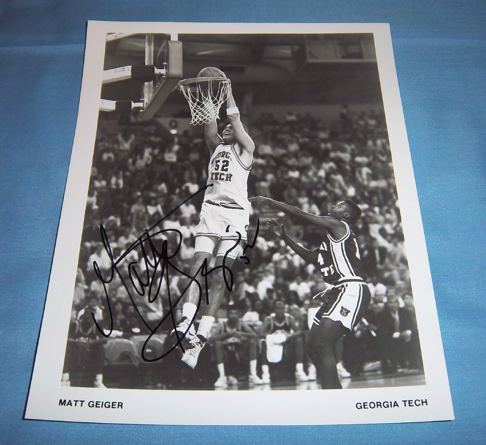 Georgia Tech Basketball Matt Geiger Signed Autographed 8x10 Photo Poster painting Heat Hornets