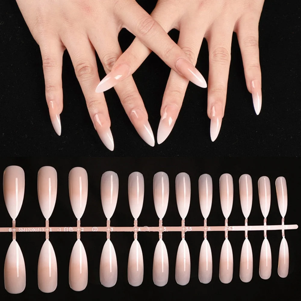 1set/24pcs French Fake Nails Matte /UV False Nail Detachable tips Nail Extension Manicure Art Press On Fake False Nails Beauty