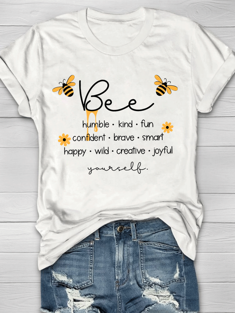 Eagerlys Bee Humble Kind Fun Teacher T-shirt Eagerlys