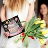(US Local)6Pcs Birthday Cake DIY Diamond Painting Card Diamond Drawing Card for Friends
