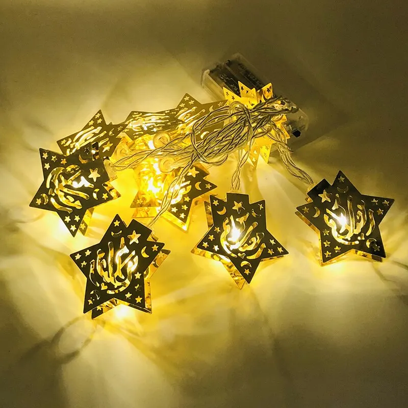 Moon Star Led String Lights EID Mubarak Ramadan Kareem Decoration For Home Islam Muslim Event Party Supplies Eid Al-Fitr Decor