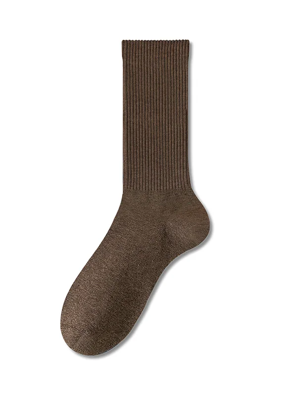 Solid Color Pleated Socks