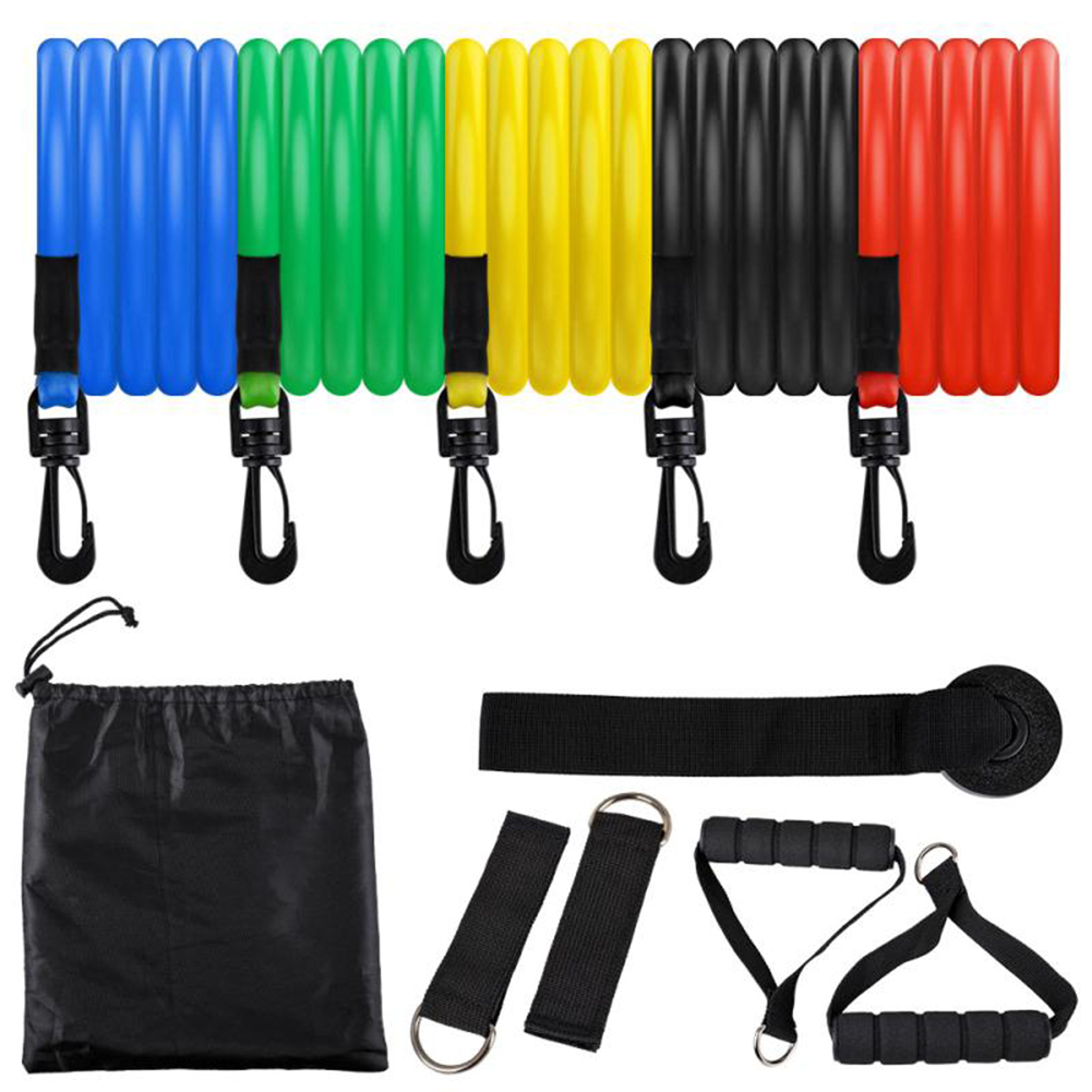 

11pcs/set TPE Pull Rope Colorful Handle Resistance Bands Fitness Equipment, 501 Original
