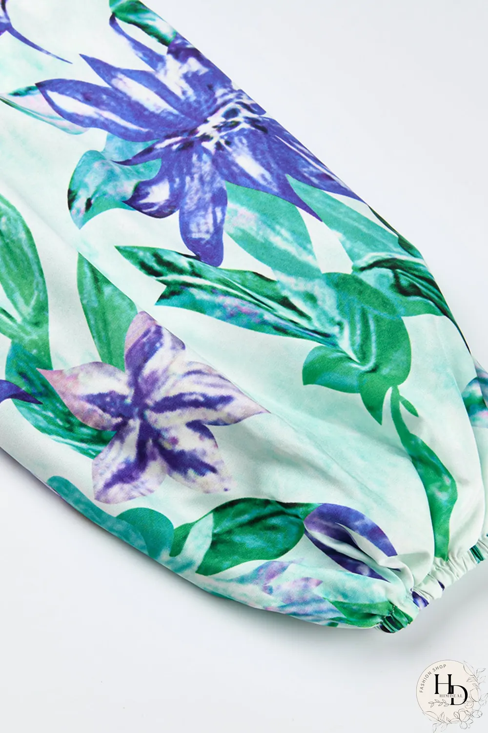 Green Casual Print Patchwork V Neck Cake Skirt Dresses
