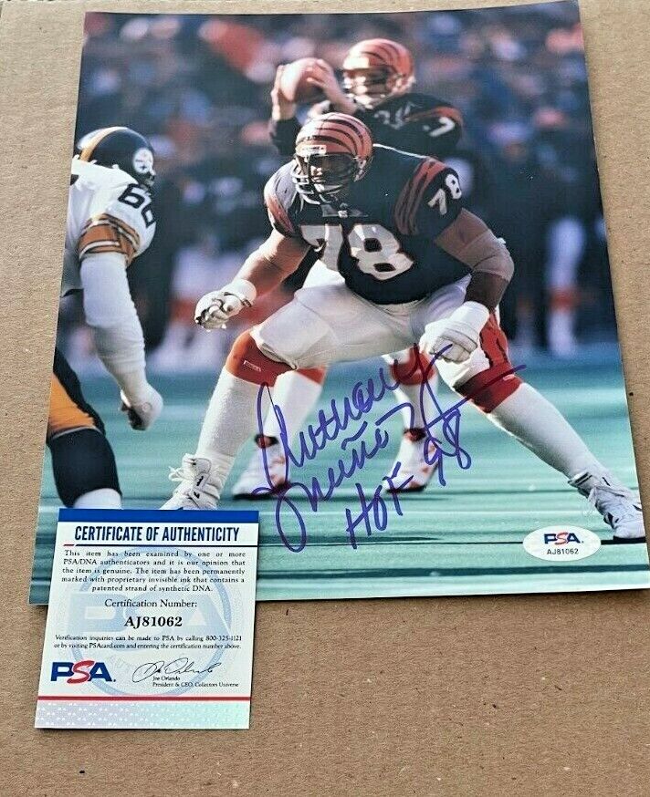 ANTHONY MUNOZ SIGNED CINCINNATI BENGALS 8X10 Photo Poster painting W/HOF98 PSA/DNA