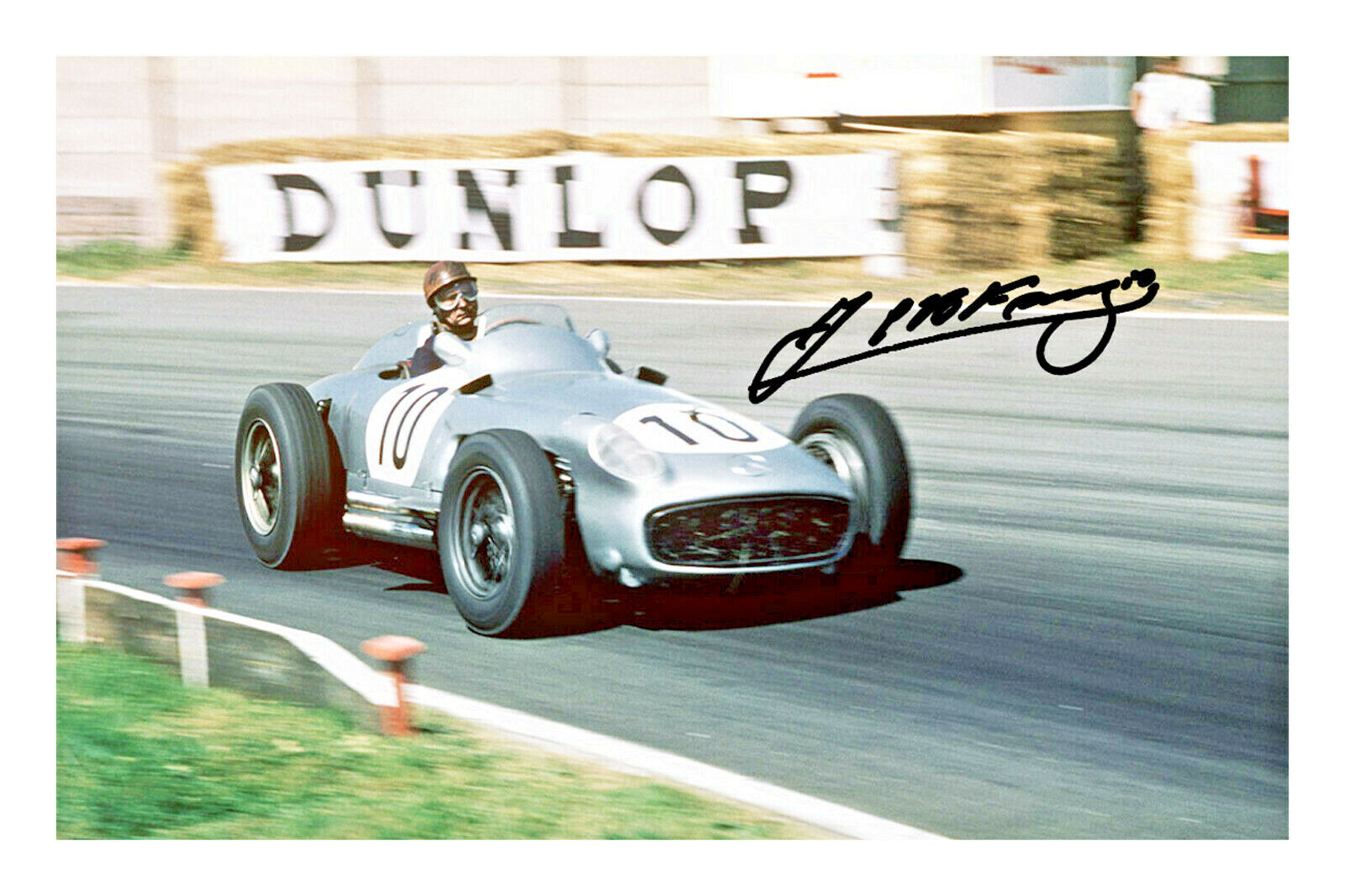 Juan Manuel Fangio Signed A4 Photo Poster painting Print Autograph Formula 1 Car Racing