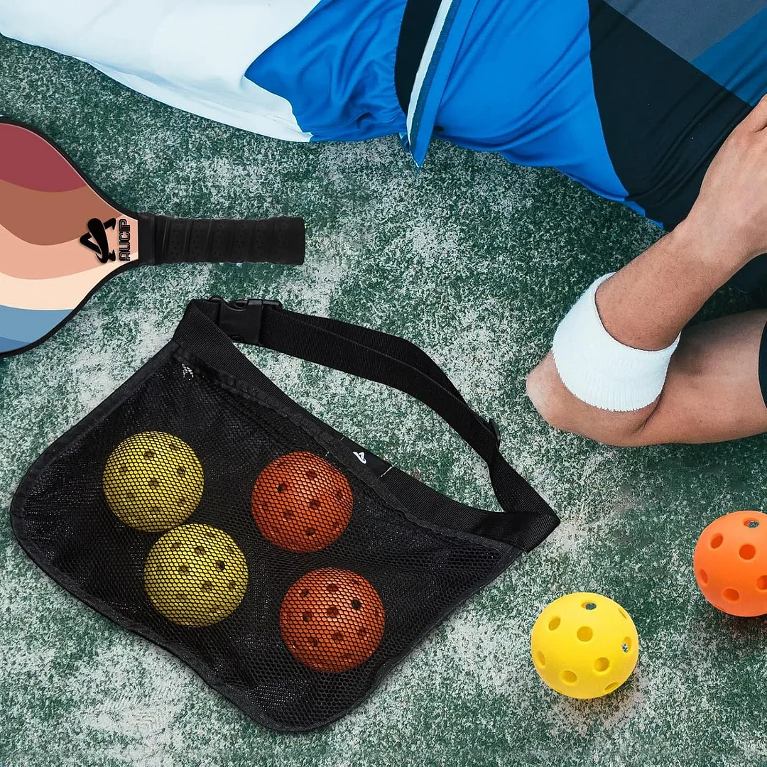 Orange 9-Layer Wooden Pickleball Paddle with bag