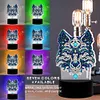 DIY Diamond Painting 7 Color Night Light Lamp Home Decoration Ornament Gift Kit(Wolf)