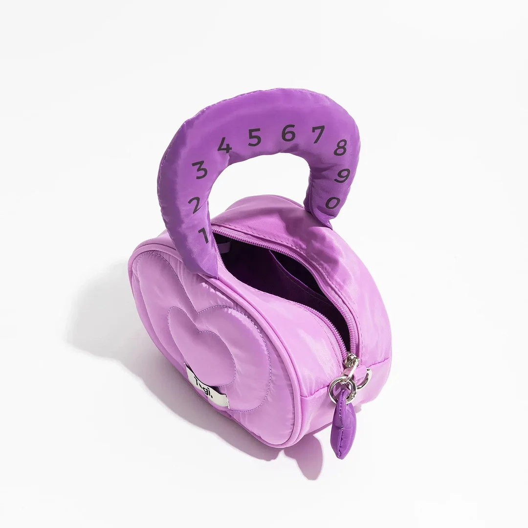 Brownm Heart Puffer Handbag