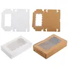 30 Pack Kraft Bakery Box with Clear Window Cookie Box Pastry Box for Gift Giving