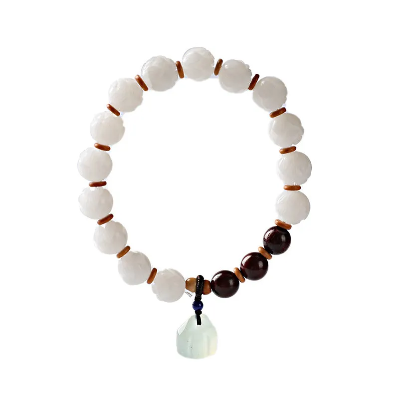 Bodhi Seed Jade Lotus Seed Charm Enlightenment Bracelet