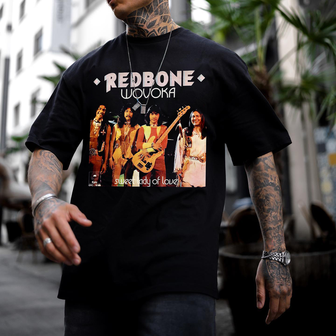 Unisex Casual Redbone Band T-shirt