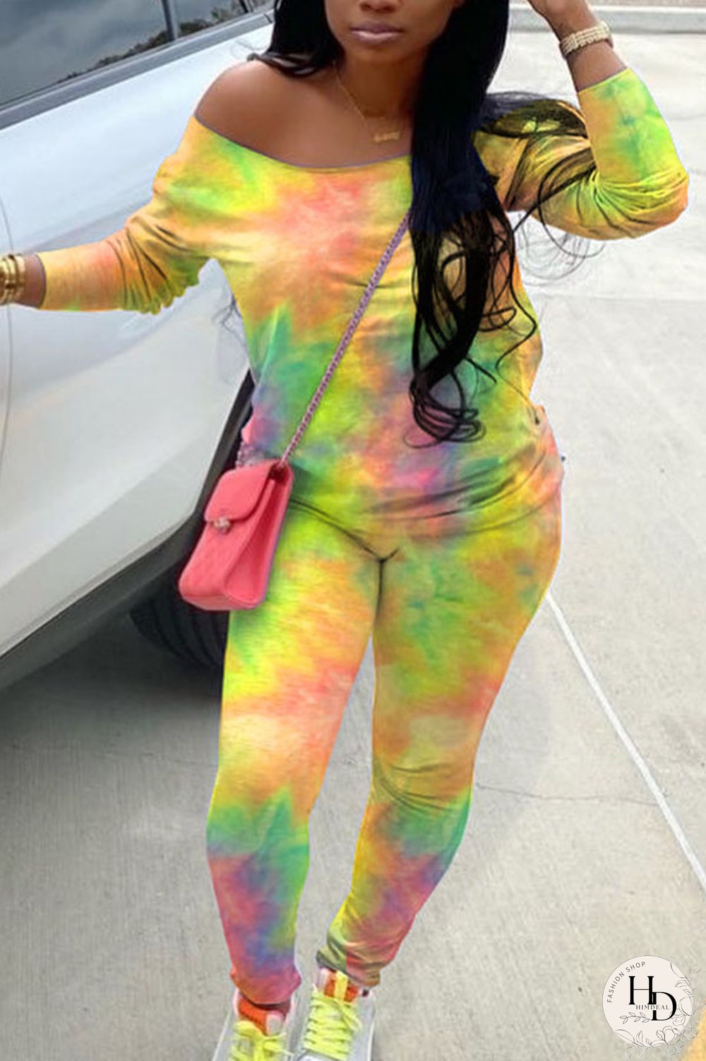 Pink Sportswear Polyester Print O Neck Plus Size