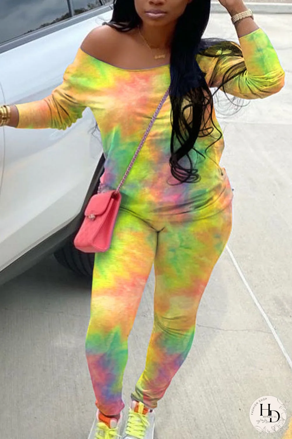 Pink Sportswear Polyester Print O Neck Plus Size