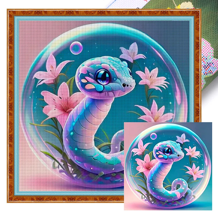 Crystal Ball Zodiac Sign Snake 11CT (40*40CM) Stamped Cross Stitch gbfke