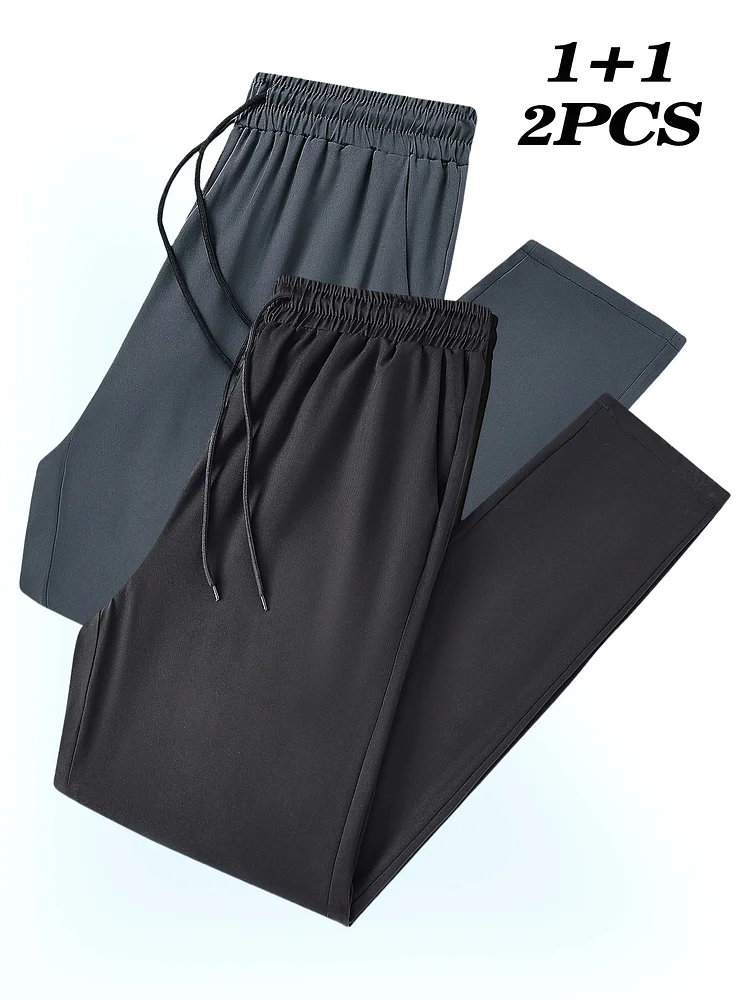 New Spring And Summer Women's 2pcs Breathable Long Pants, Comfortable And Skin-Friendly, Moisture-Absorbing, Versatile, Quick-Drying Casual Trousers