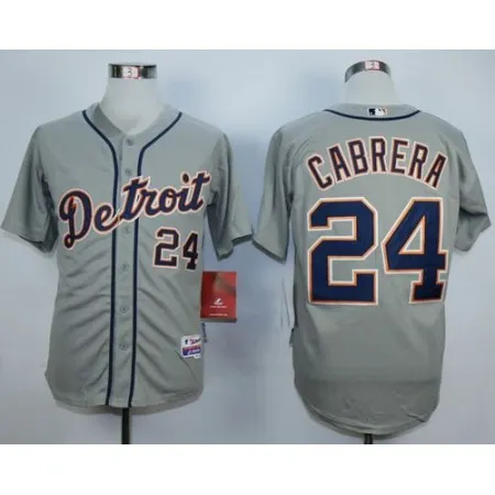 Tigers #24 Miguel Cabrera Grey Stitched MLB Jersey