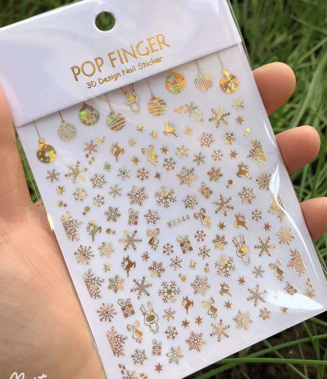 1Pcs Iridescent Silver Laser Snowflakes 3D Nail Stickers Leaves Flowers Summer Self Adhesive Transfer Sliders For Manicures Tips-Nail Inspo