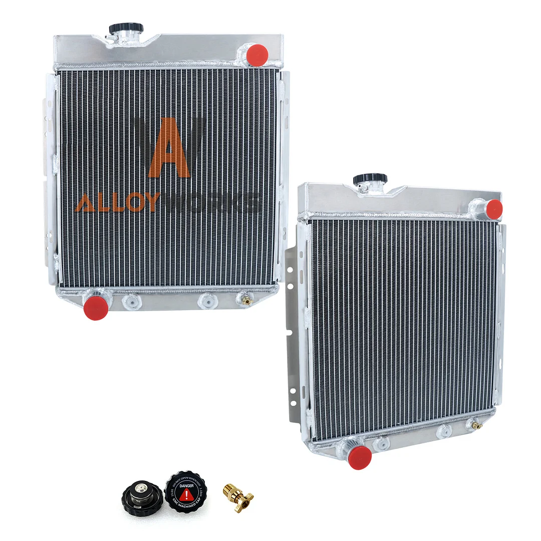 Alloyworks 3 Rows Aluminum Radiator For 1960-1966 Ford Falcon Mustang V8 Swap Econoline 5.0 V8 swap AT 21 1/2''H x 19 1/2''W
