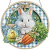 Easter Bunny DIY 2D Flat Acrylic Double Sided Diamond Painting Hanging Pendant
