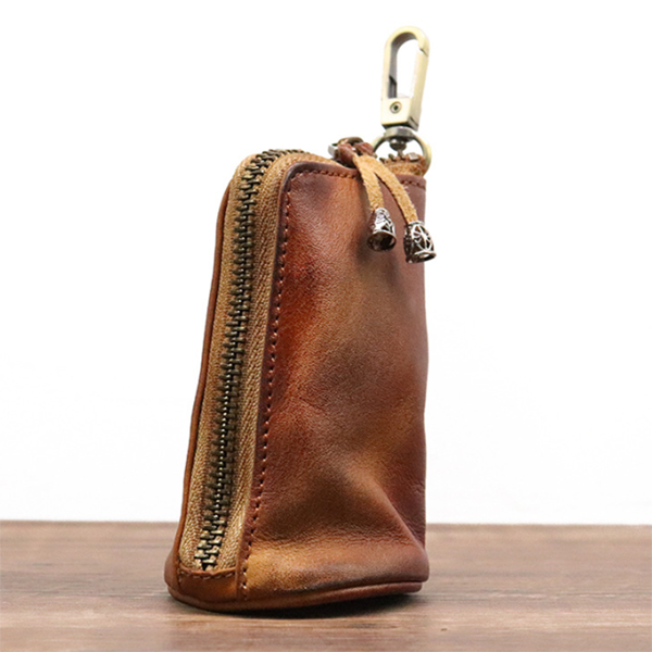 Vintage Leather Men's Large-capacity Waist Key Bag