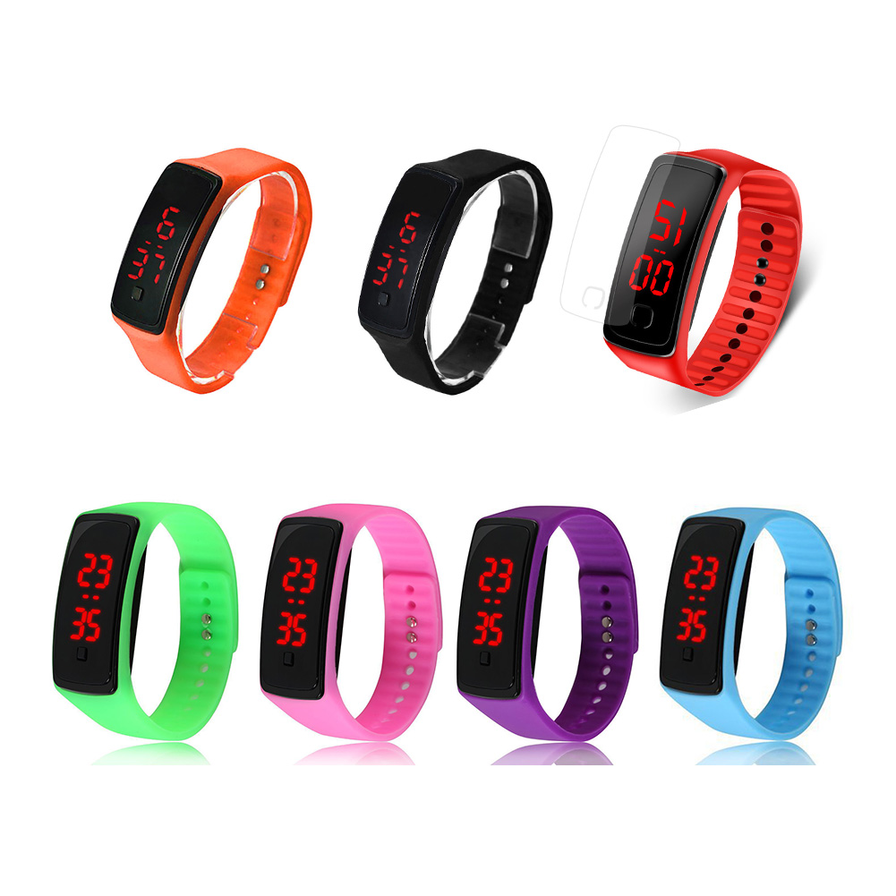 

LED Silicone Bracelet Digital Watches Children Men Women Sport Wrist Watch, Black, 501 Original