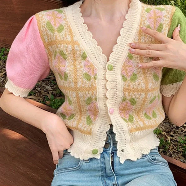 Sweet Floral Knit Top
