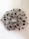 Gauze Polka Dot Ponytail Holder Headwear