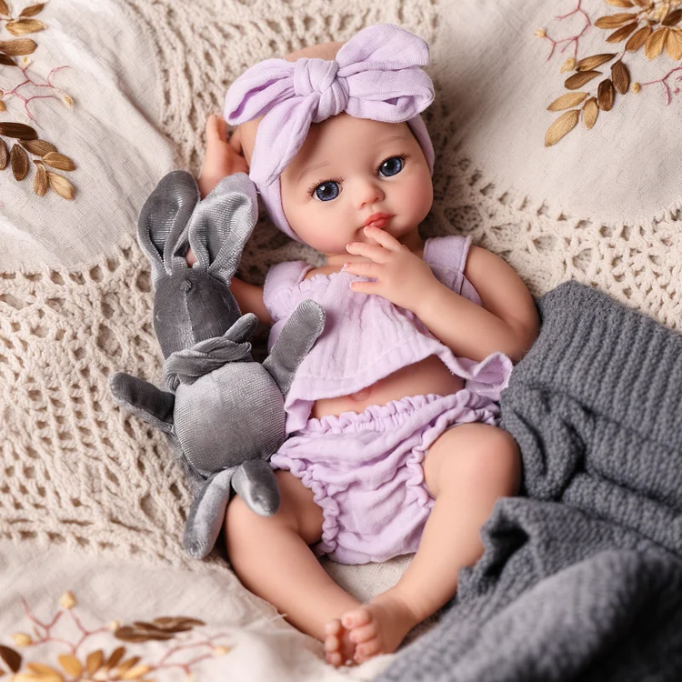 Babeside Lilah 12" Realistic Silicone Quiet Baby Newborn Girl Best Gift for Kids