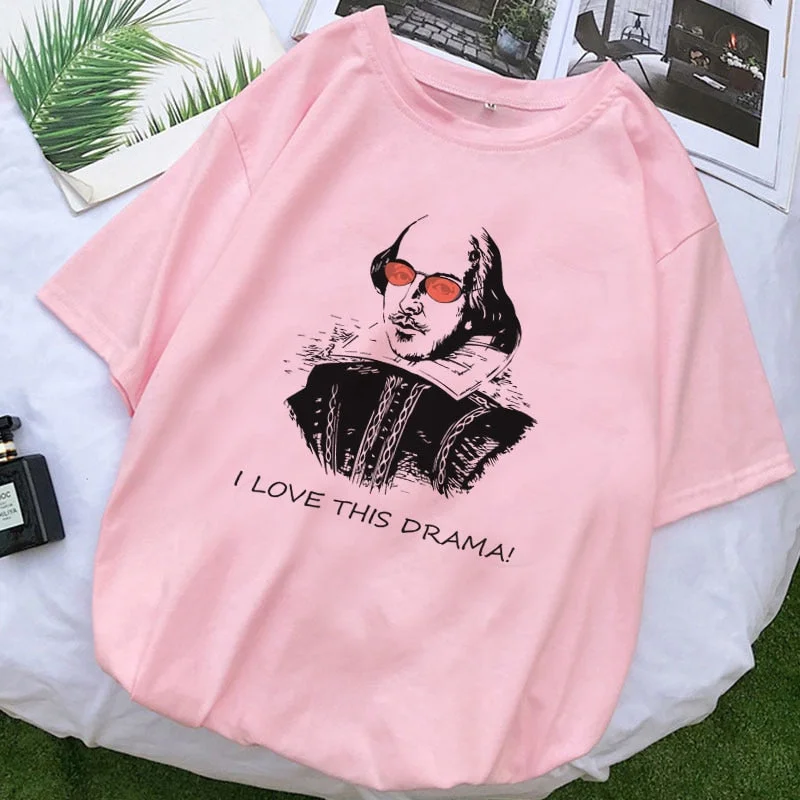 New Harajuku Gothic Female Shakespeare Tshirt Women Summer Fun Letter Print Casual T-shirts Fashion Short-sleeved Tops & Tees
