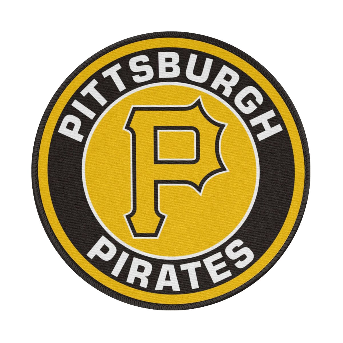 Pittsburgh Pirates Circular Logo Waterproof Round Mouse Pad for Wireless Mouse