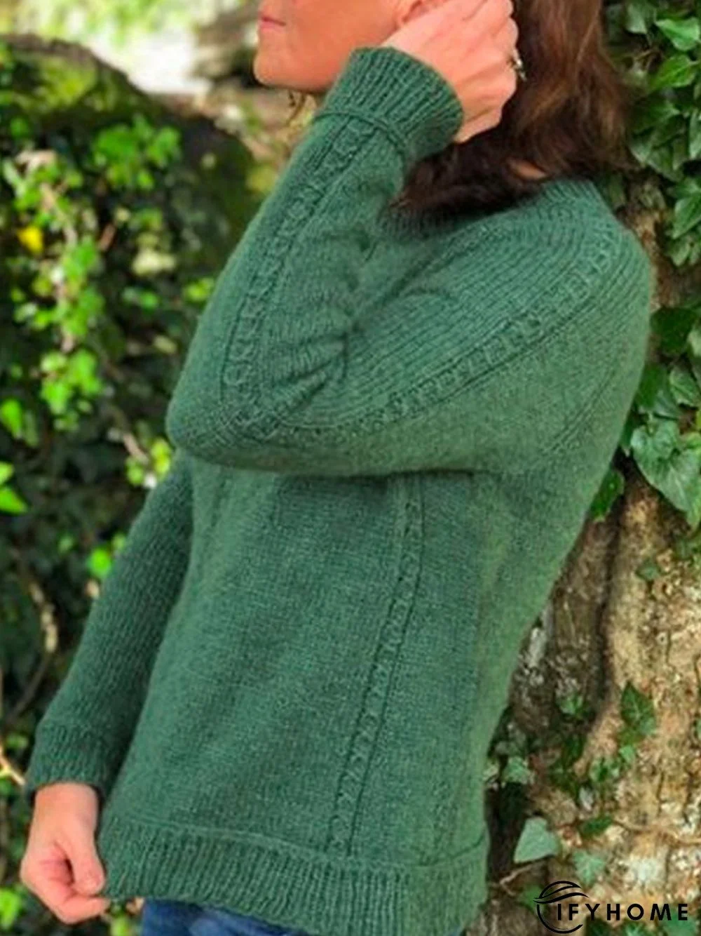 Casual Long Sleeve Tunic Sweater Knit Jumper | IFYHOME