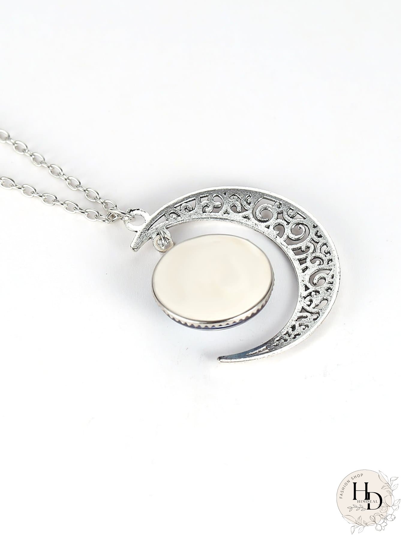 Star Sky Round & Moon Pendant Necklace
