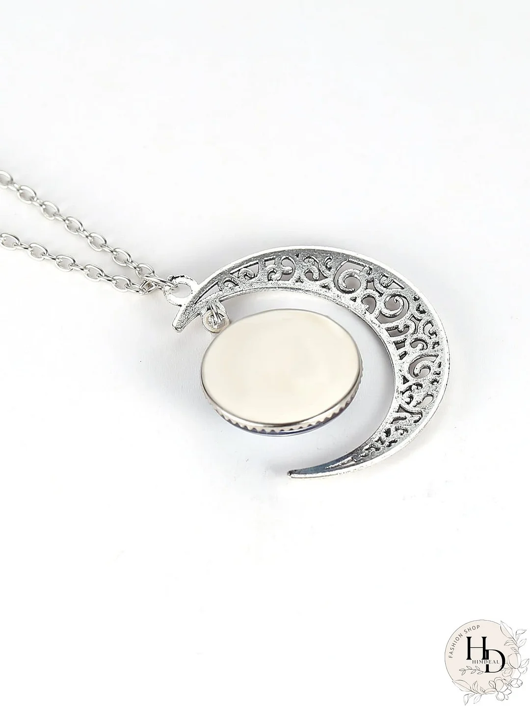 Star Sky Round & Moon Pendant Necklace
