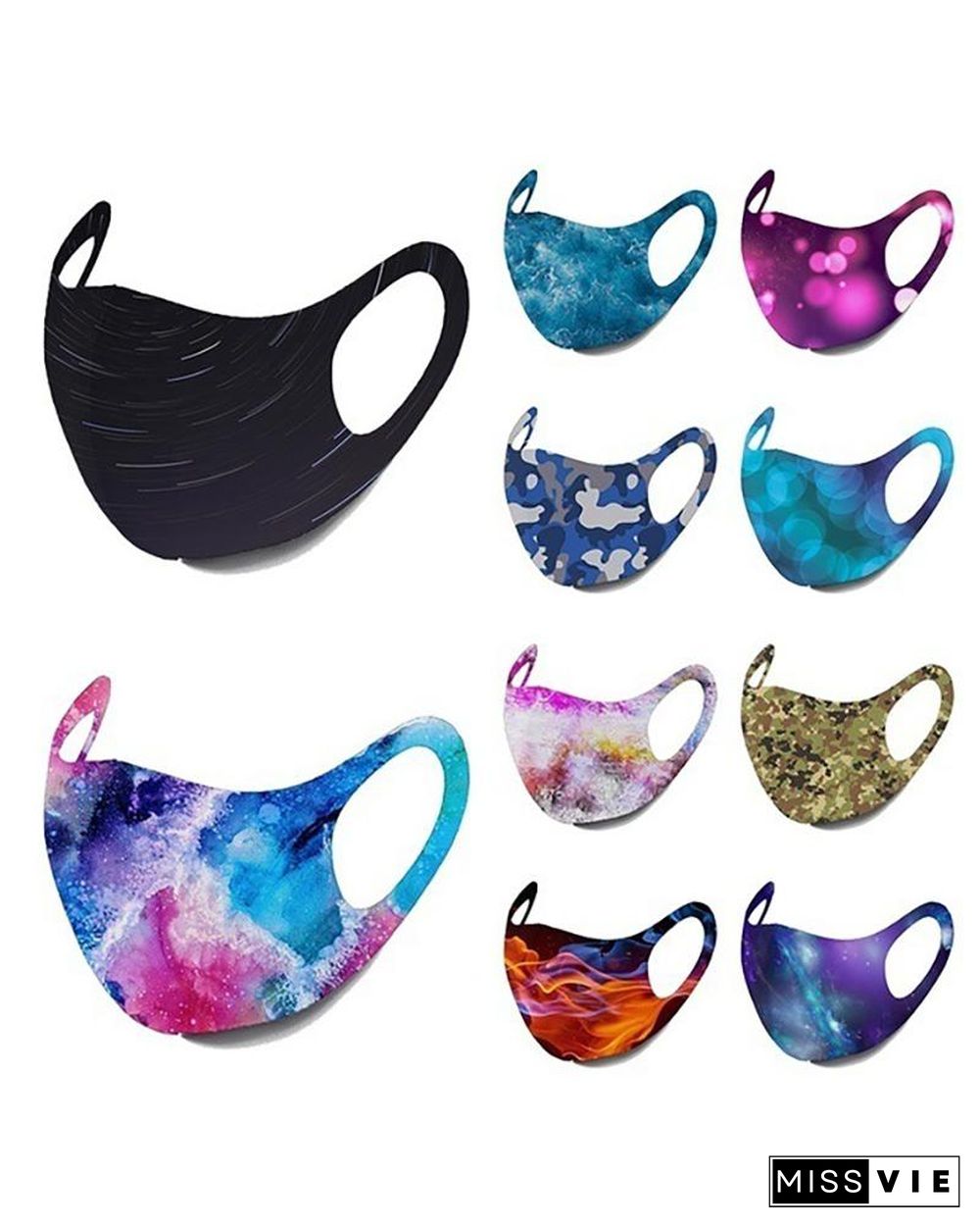 Starry Sky / Camouflage / Colorblock Breathable Face Mask