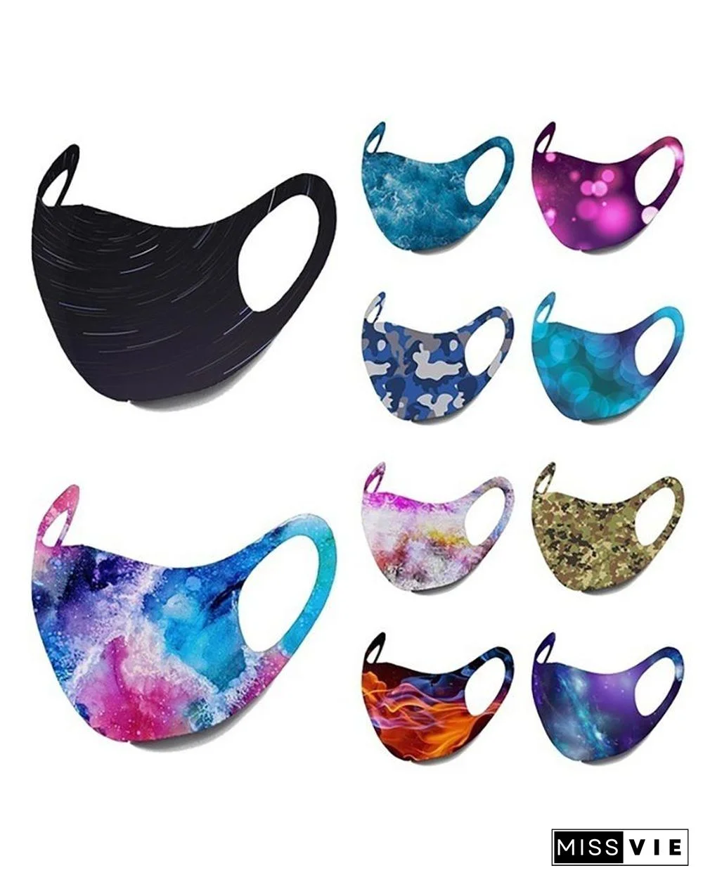 Starry Sky / Camouflage / Colorblock Breathable Face Mask