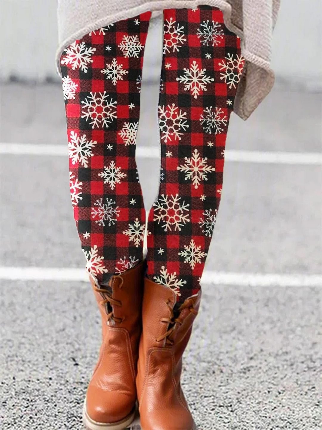 Women's Warm Christmas Snowflake Leggings