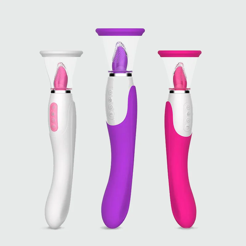 G-point Licking Massage Vibrator Erotic Sucking Stretching Heated Sex Toys