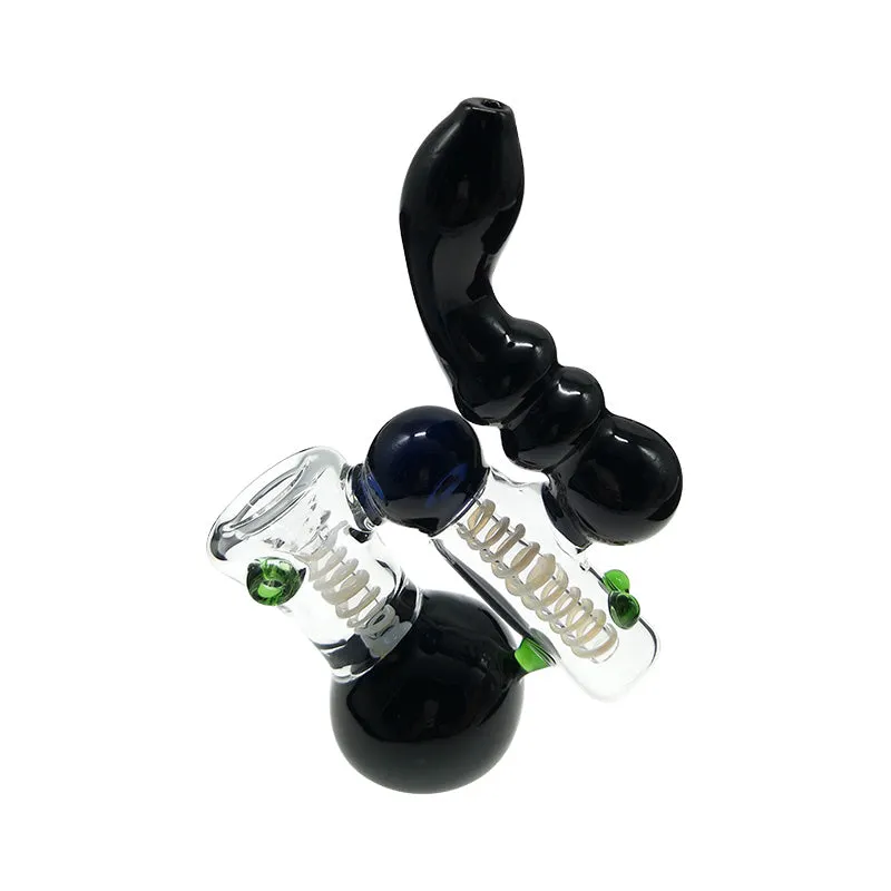 Black bubbler hand pipe 7.2 inches hand blown water pipe cheaper price
