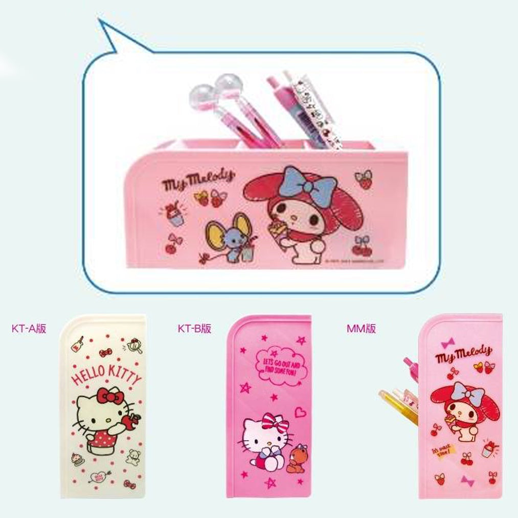 Sanrio Hello Kitty My Melody 4-Compartment Makeup Pen Accessory Holder Desktop Sorter Organizer Storage Bin Stationery Stand A Cute Shop - Inspired by You For The Cute Soul 