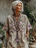 Women's Tree Of Life Floral Art Comfy Shirt