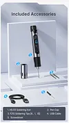 FNIRSI HS-03 Cordless Upgraded Soldering Iron 10W 100-450&deg;C Swappable 2600mAh Battery Type-C 0.96" IPS Screen 1&deg;F Step Adjustment F210 Tips 7s Heat Up 