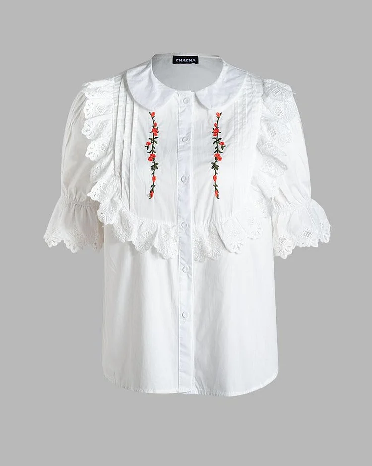 Windy Prairie Embroidery Blouse